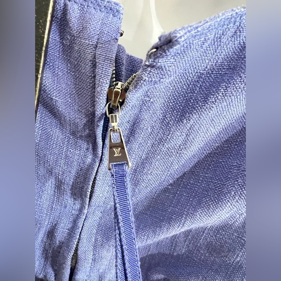 16 Louis Vuitton Lavender Bustier Linen | Silk Midi Dress • 38 - Picture 7 of 17
